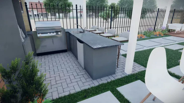 client photo outdoor kitchen 3D design